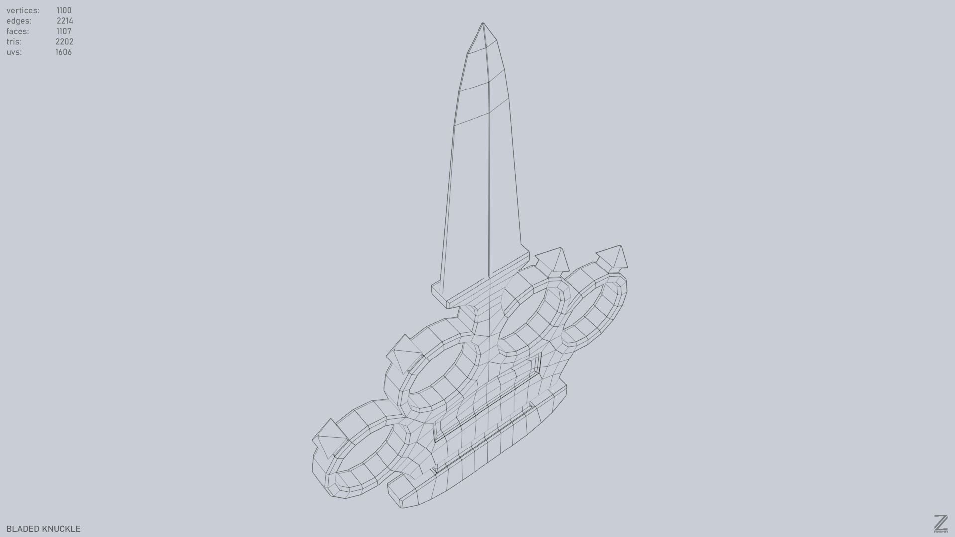 Bladed knuckle Low-poly 3D model_12