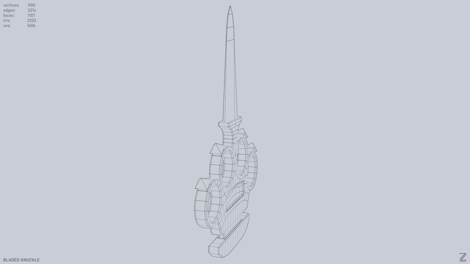 Bladed knuckle Low-poly 3D model_15