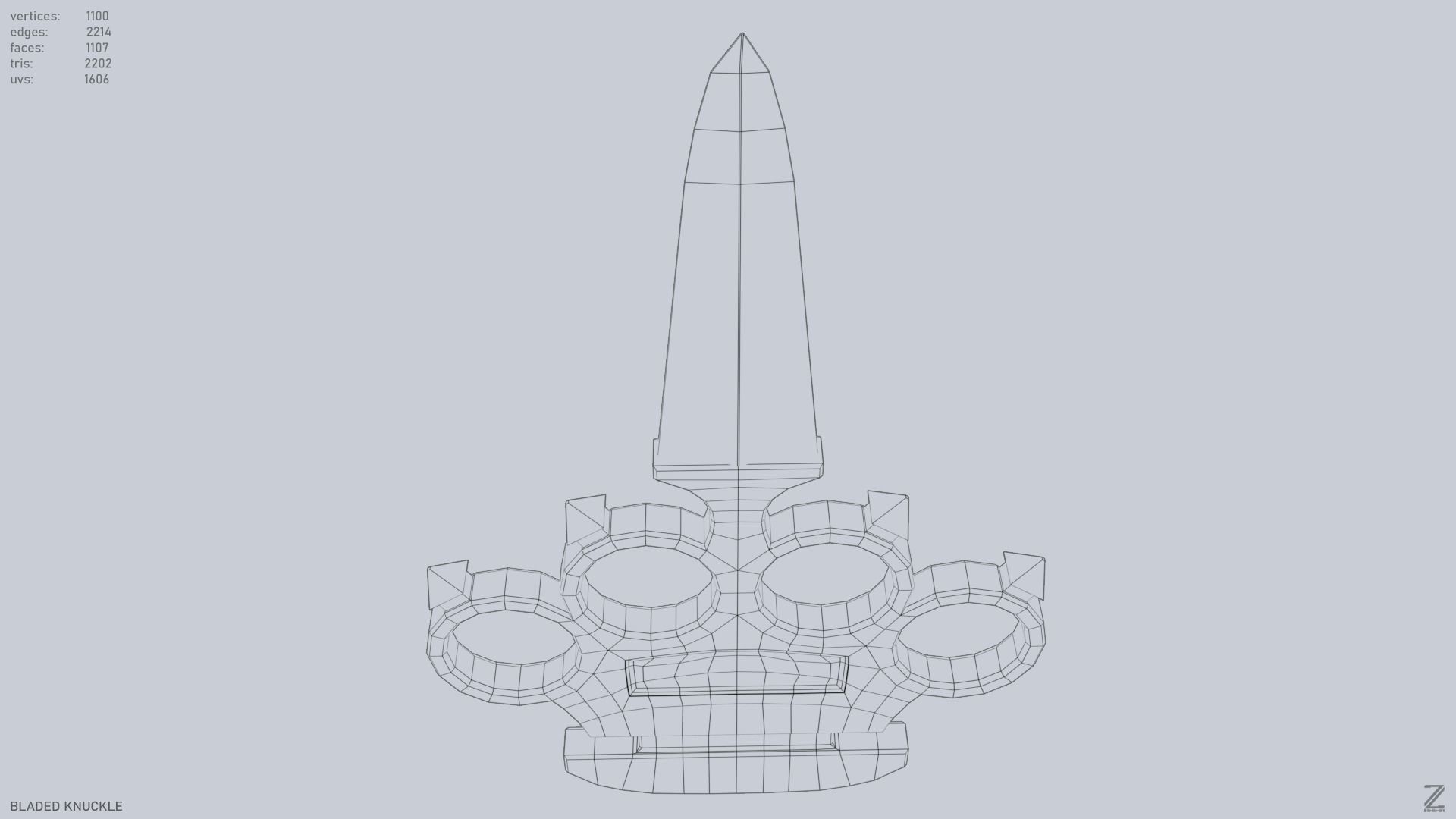 Bladed knuckle Low-poly 3D model_14