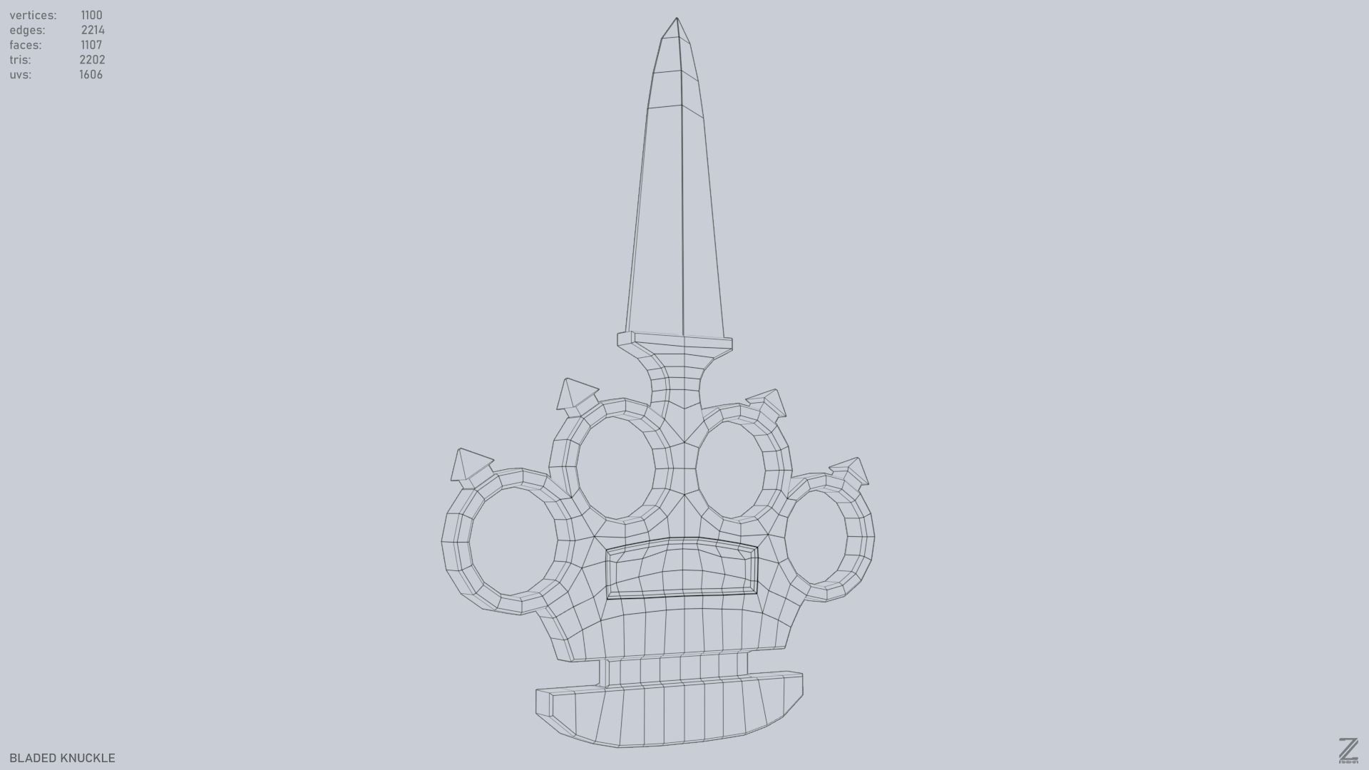 Bladed knuckle Low-poly 3D model_11