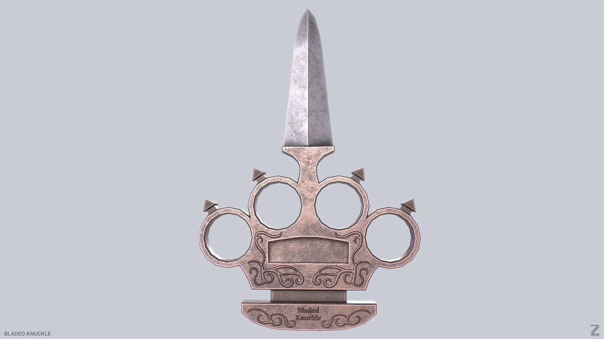 Bladed knuckle Low-poly 3D model_2