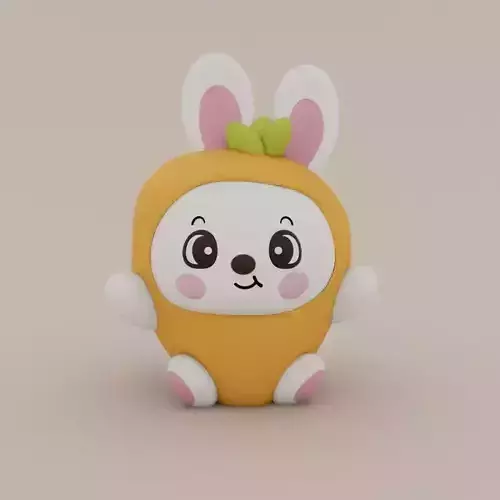 Easter Special - Cute little Bunny Dressed as a Carrot 3D print model