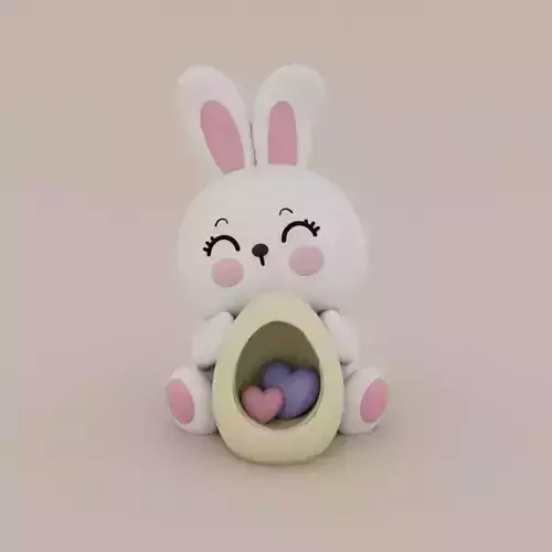 Easter Special - Cute little Bunny with a surprise Egg 3D print model