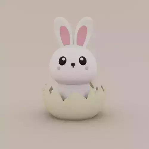 Easter Special - Cute Little Bunny in Egg Shell 3D print model
