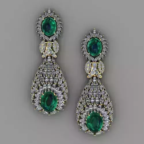 Diamond Earrinng Jewellery for Women 3D print model