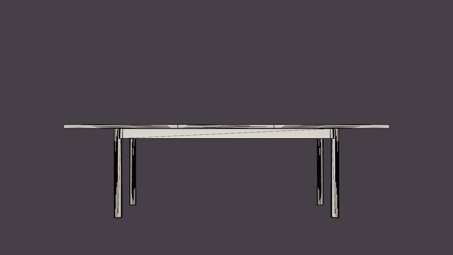 Nice Dining table 260 white Low-poly 3D model_5