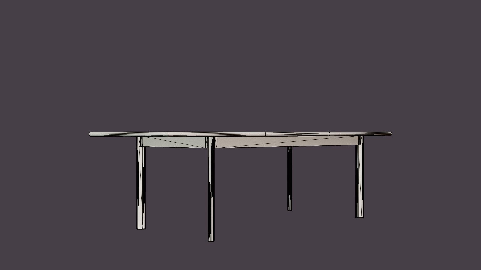 Nice Dining table 260 white Low-poly 3D model_6