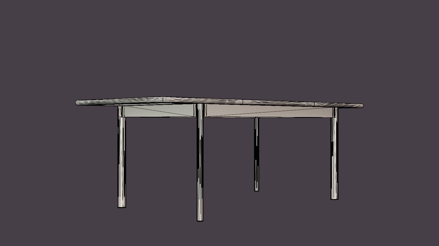 Nice Dining table 210 black Low-poly 3D model_6