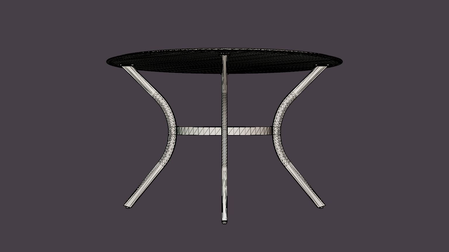Nice Dining table 120 silver Low-poly 3D model_5