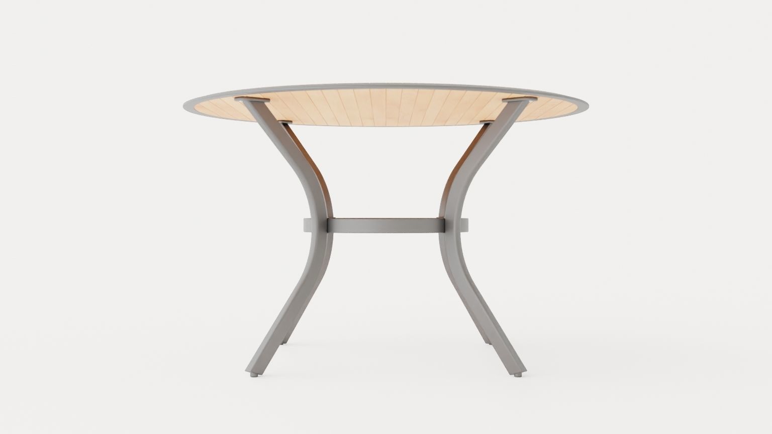 Nice Dining table 120 silver Low-poly 3D model_1