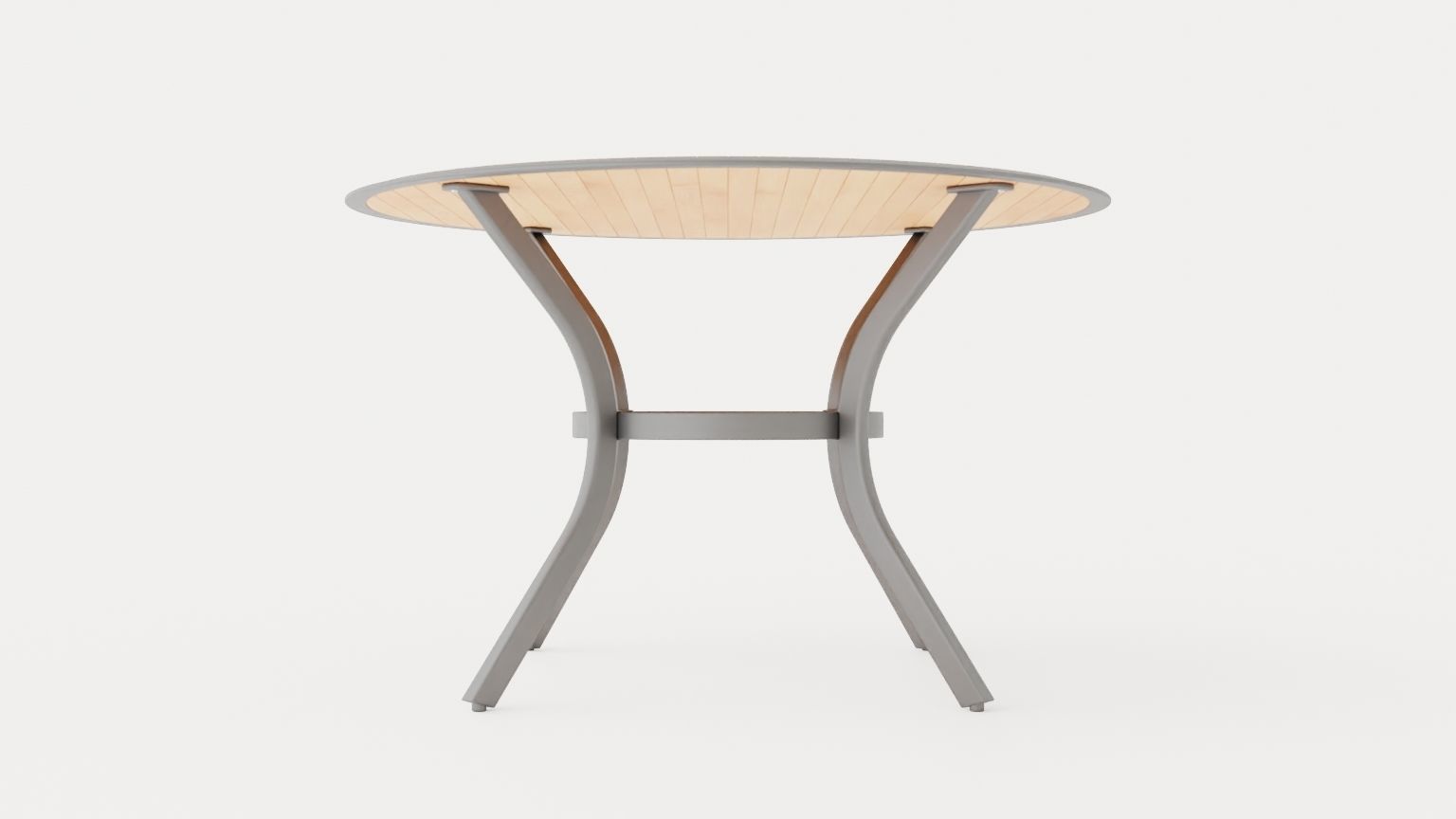 Nice Dining table 120 silver Low-poly 3D model_3