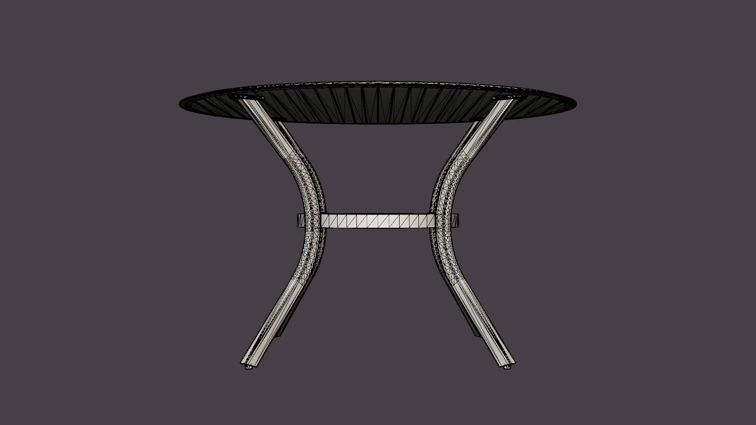Nice Dining table 120 silver Low-poly 3D model_4