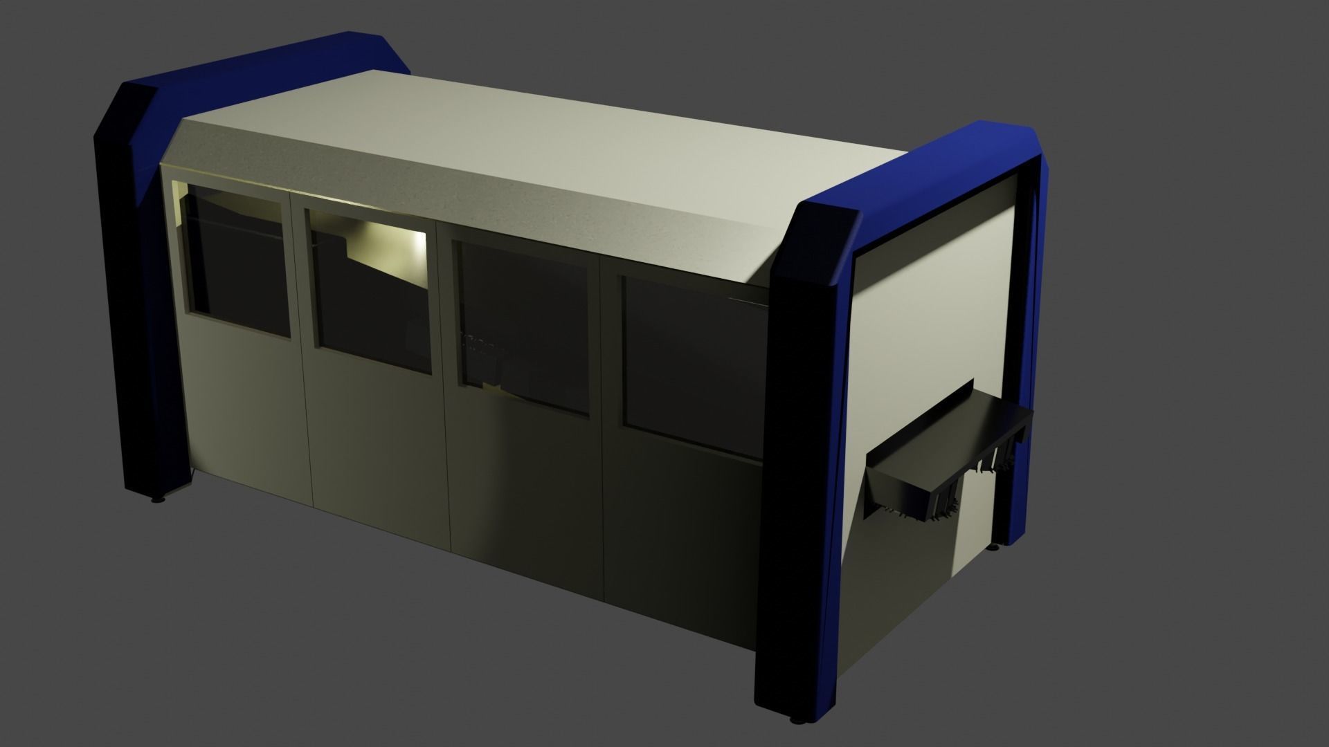 Wave Soldering Machine Low-poly 3D model_2