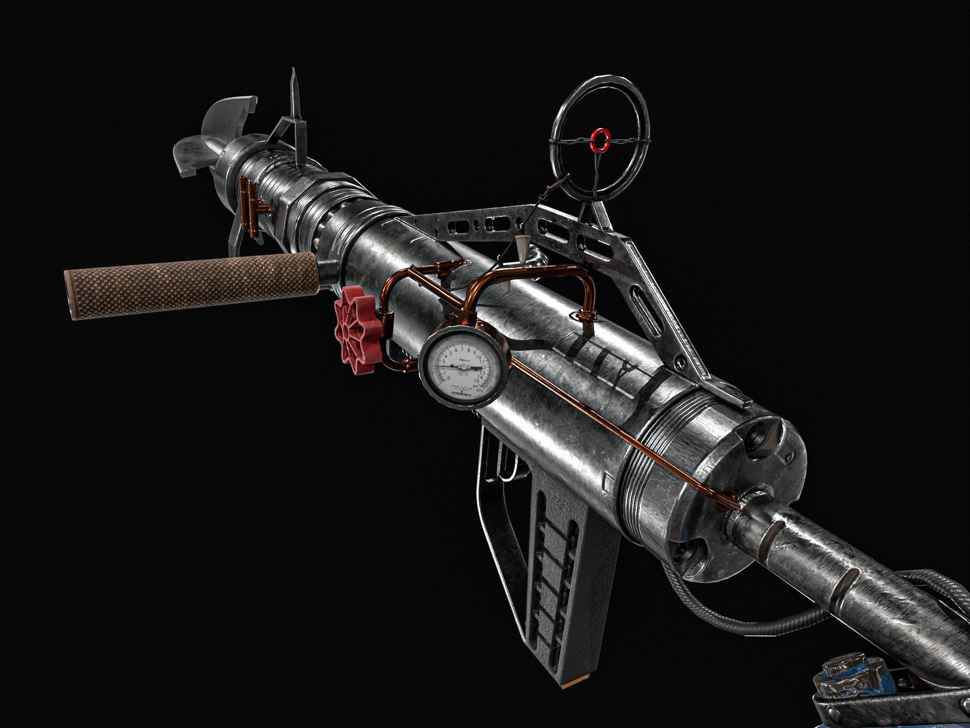 Harpoon Cannon Low-poly 3D model_9