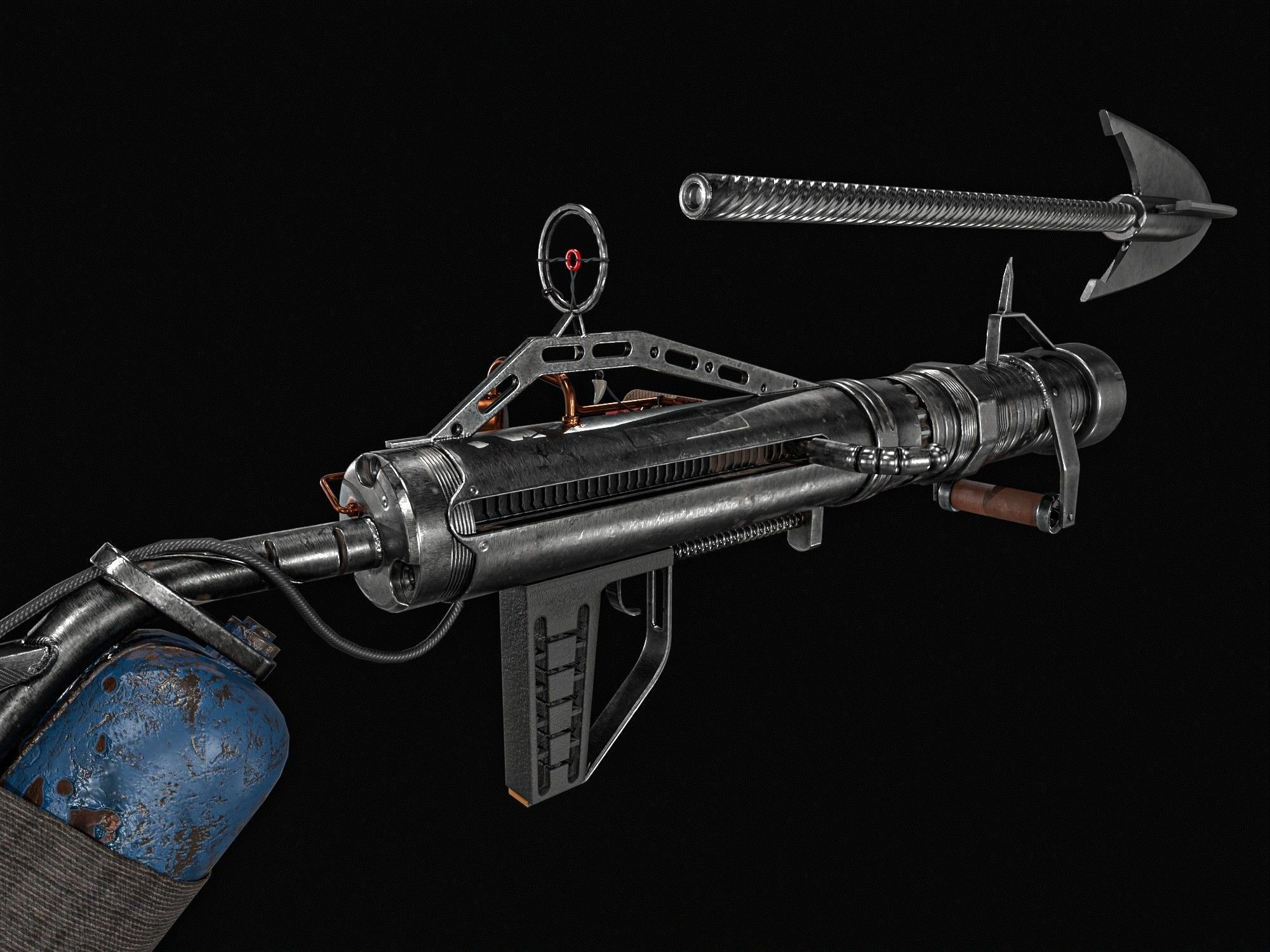 Harpoon Cannon Low-poly 3D model_5