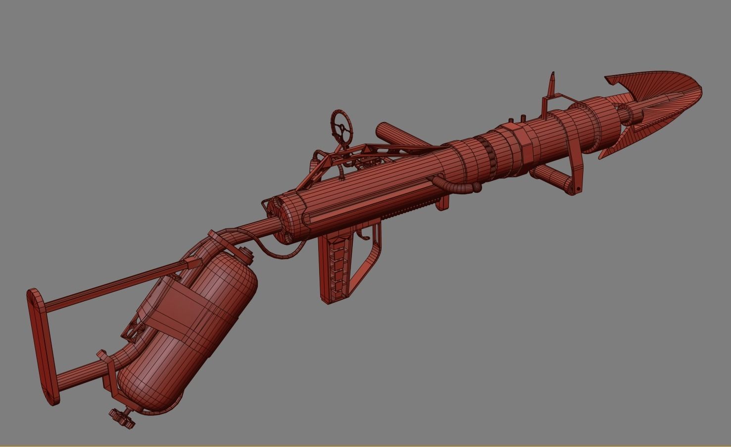 Harpoon Cannon Low-poly 3D model_29