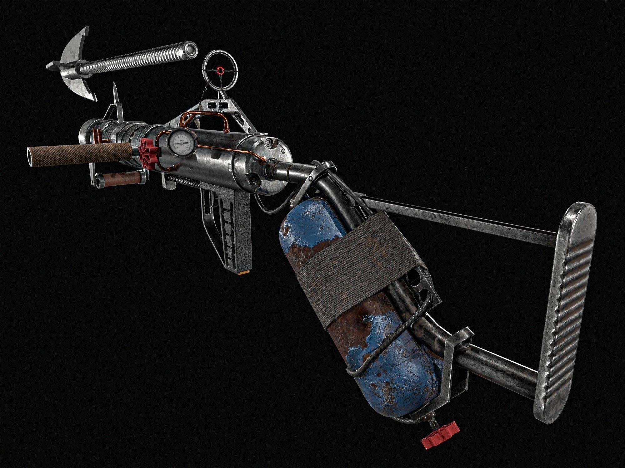 Harpoon Cannon Low-poly 3D model_22