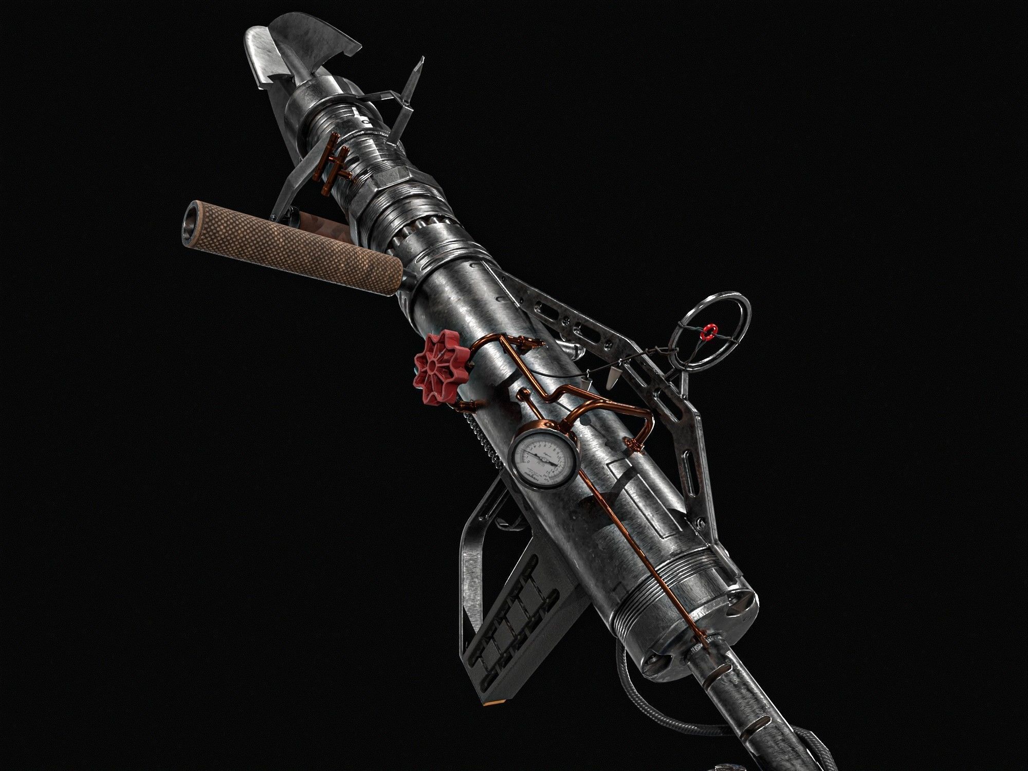 Harpoon Cannon Low-poly 3D model_4