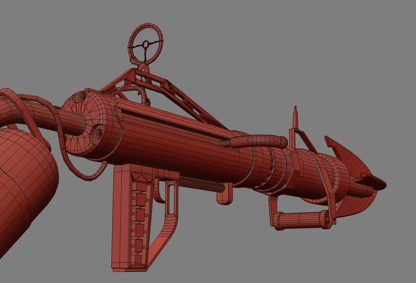 Harpoon Cannon Low-poly 3D model_28