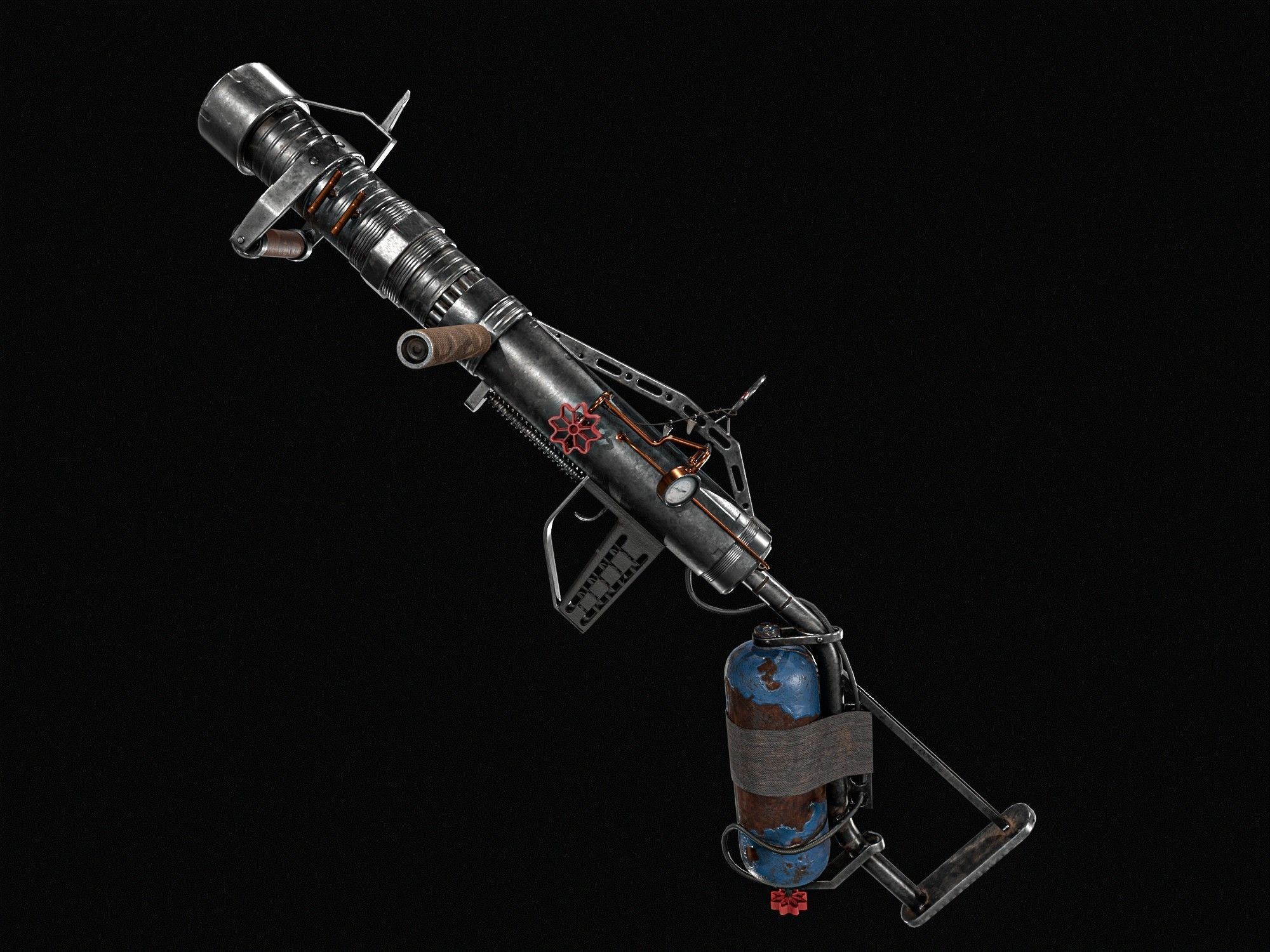 Harpoon Cannon Low-poly 3D model_11