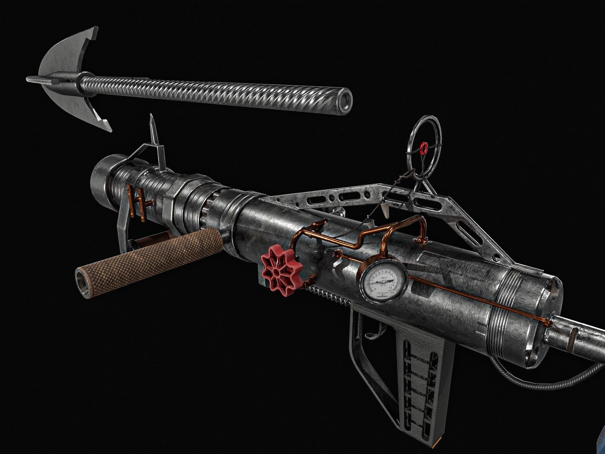 Harpoon Cannon Low-poly 3D model_20