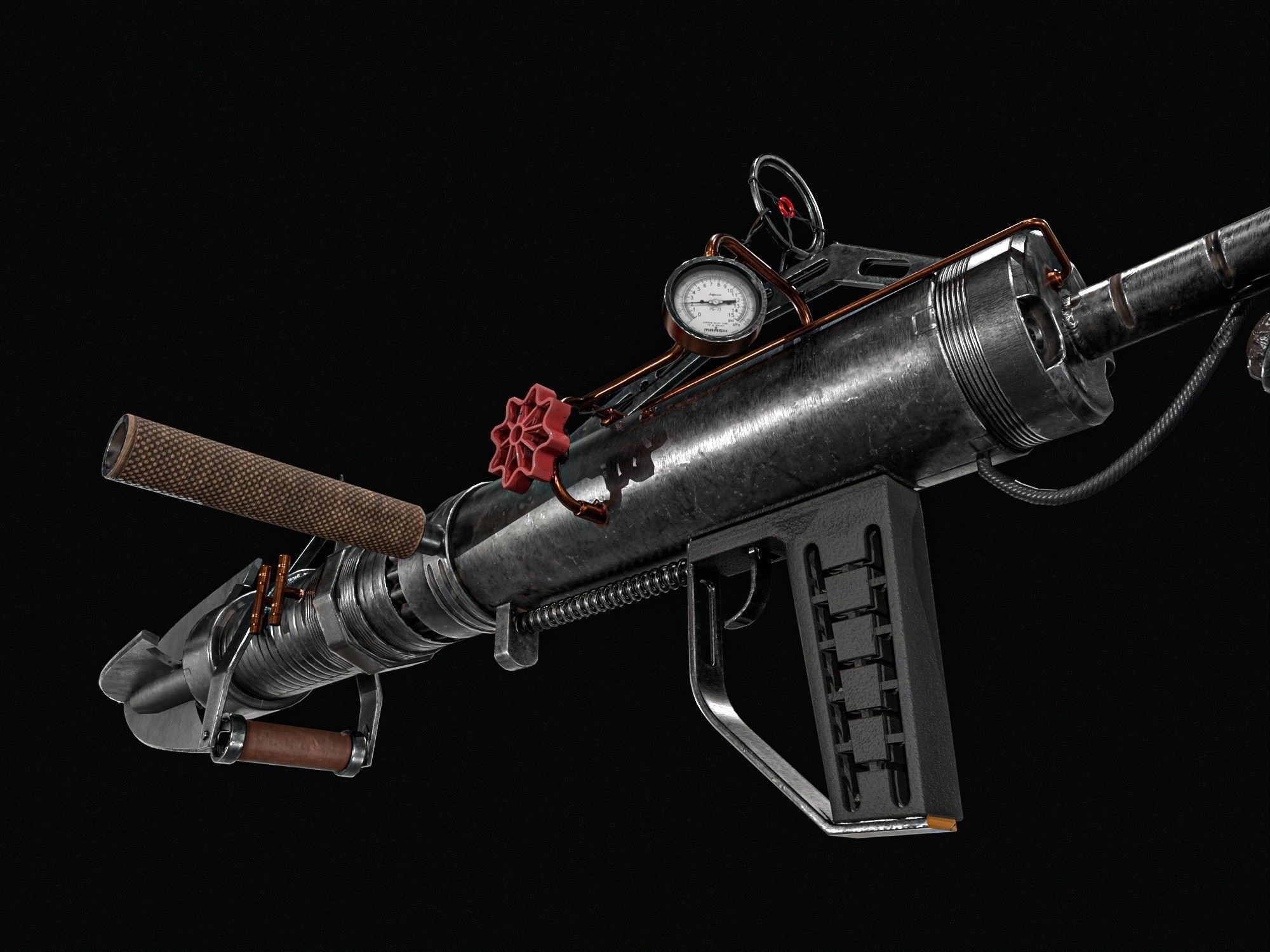 Harpoon Cannon Low-poly 3D model_16