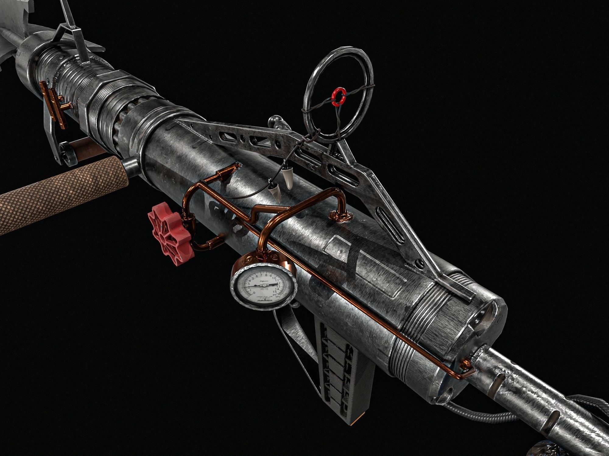 Harpoon Cannon Low-poly 3D model_2