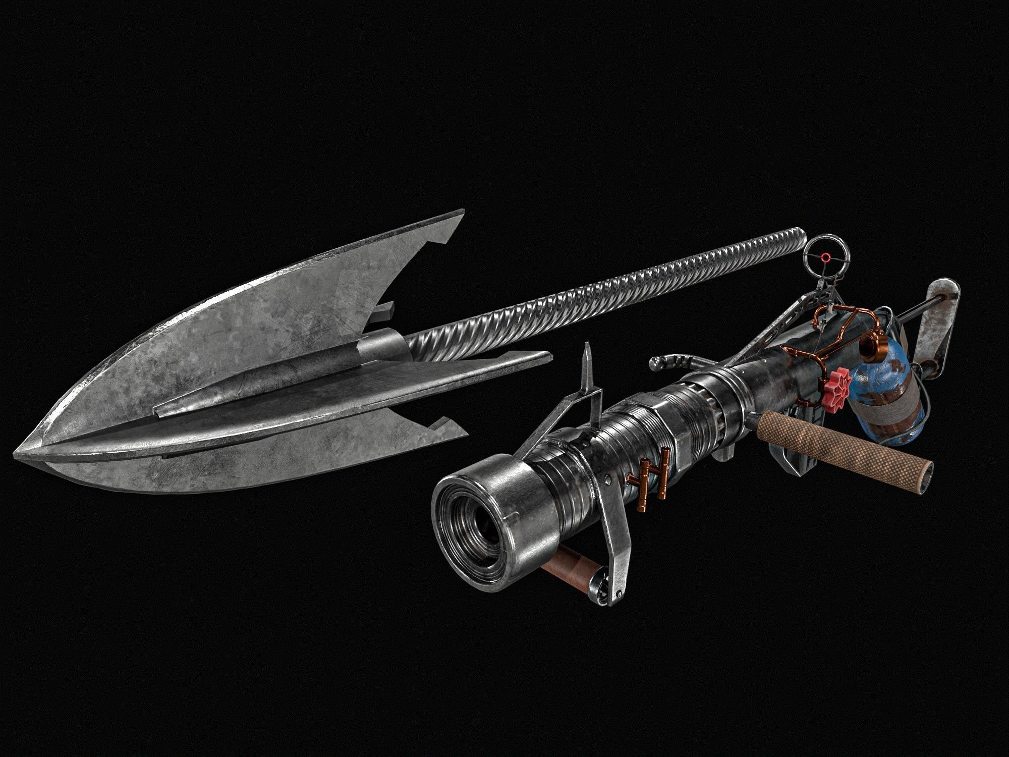 Harpoon Cannon Low-poly 3D model_3