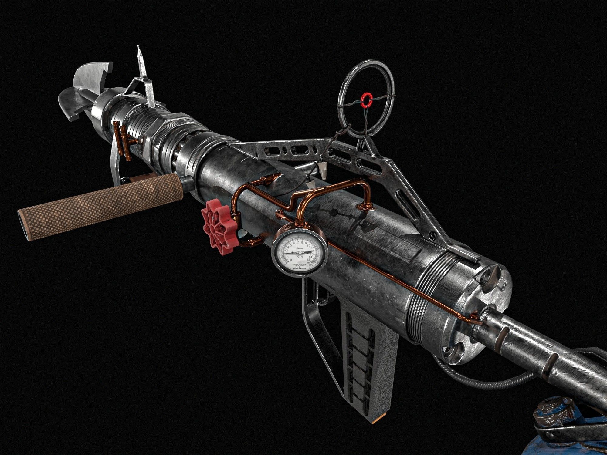 Harpoon Cannon Low-poly 3D model_15