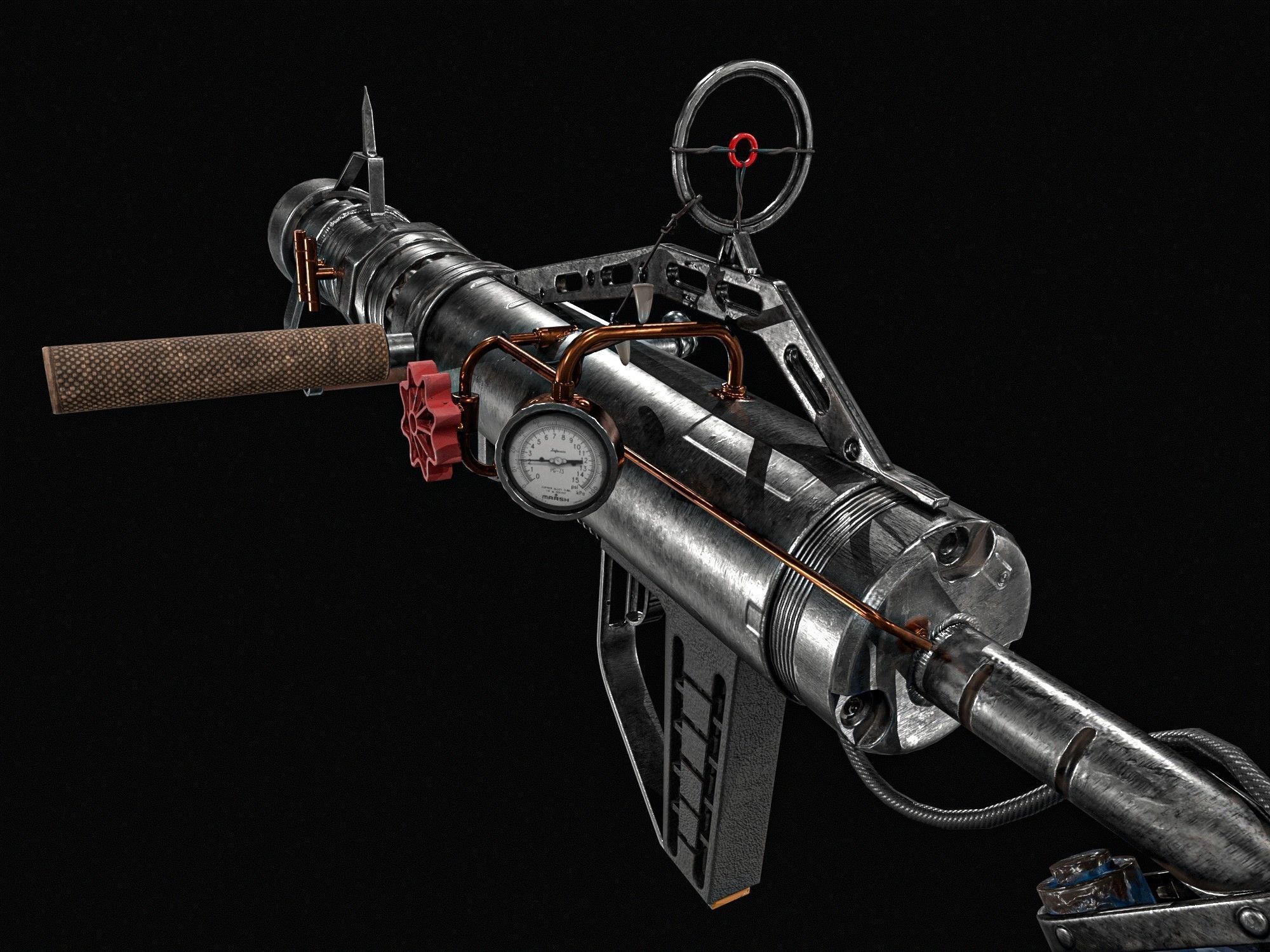 Harpoon Cannon Low-poly 3D model_7