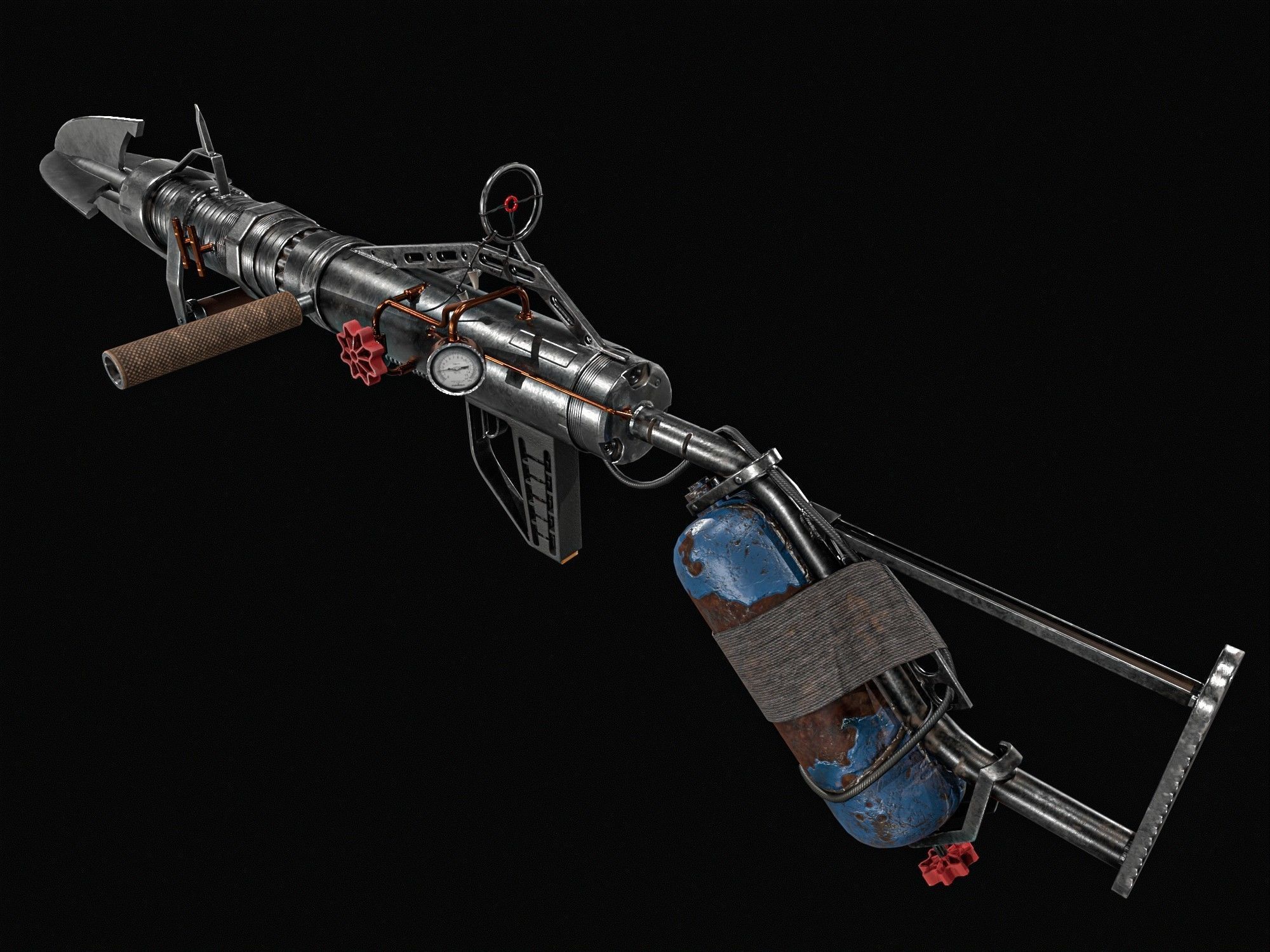 Harpoon Cannon Low-poly 3D model_19