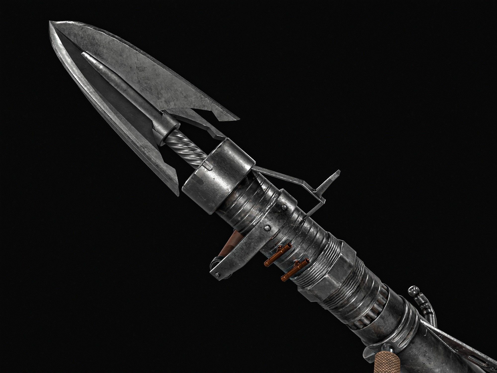 Harpoon Cannon Low-poly 3D model_6