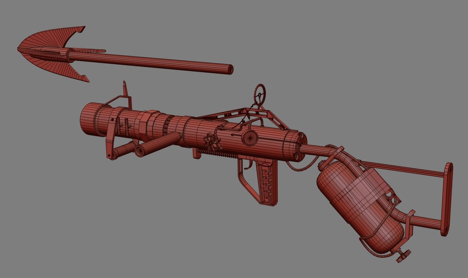 Harpoon Cannon Low-poly 3D model_30