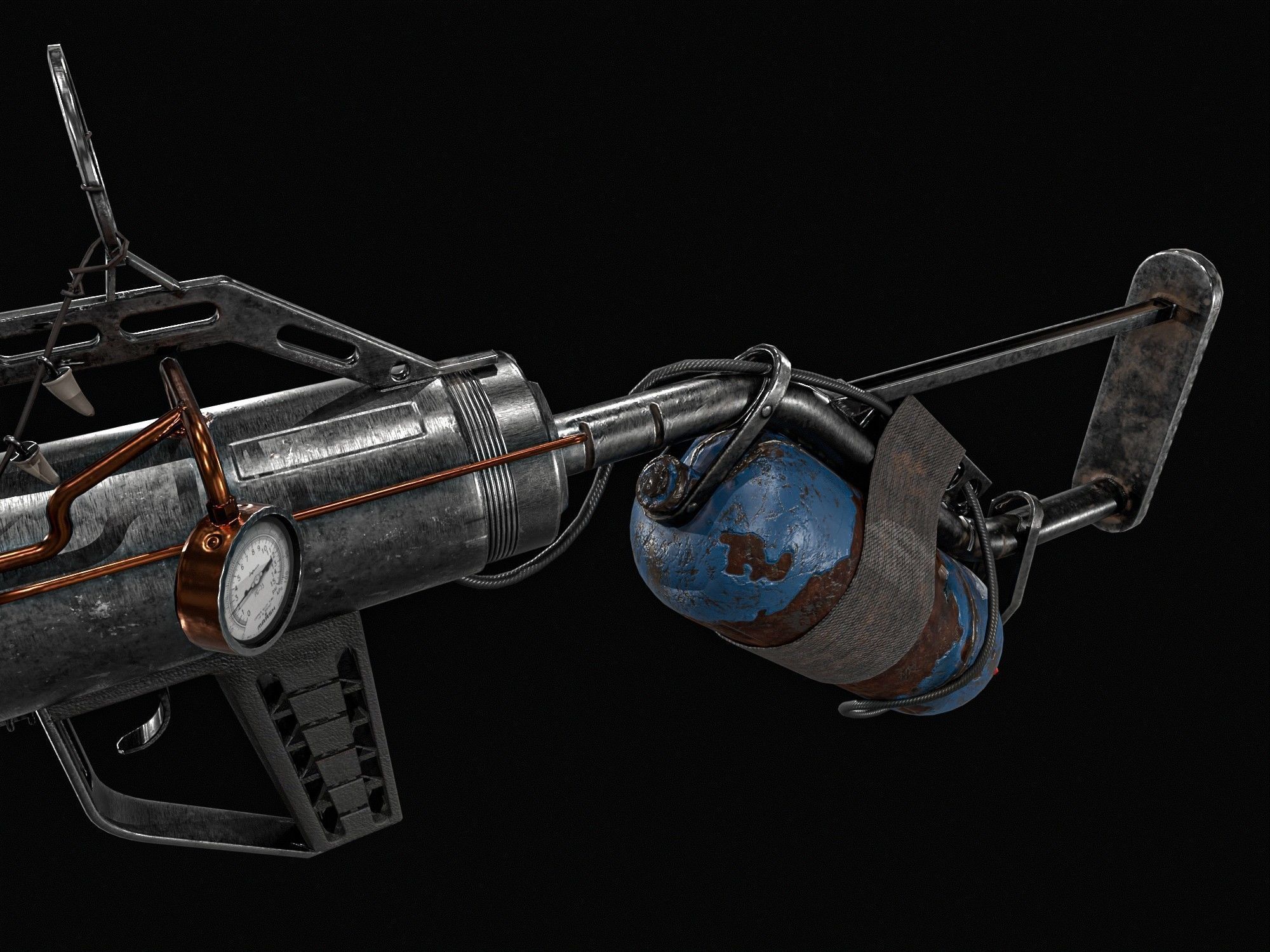 Harpoon Cannon Low-poly 3D model_21