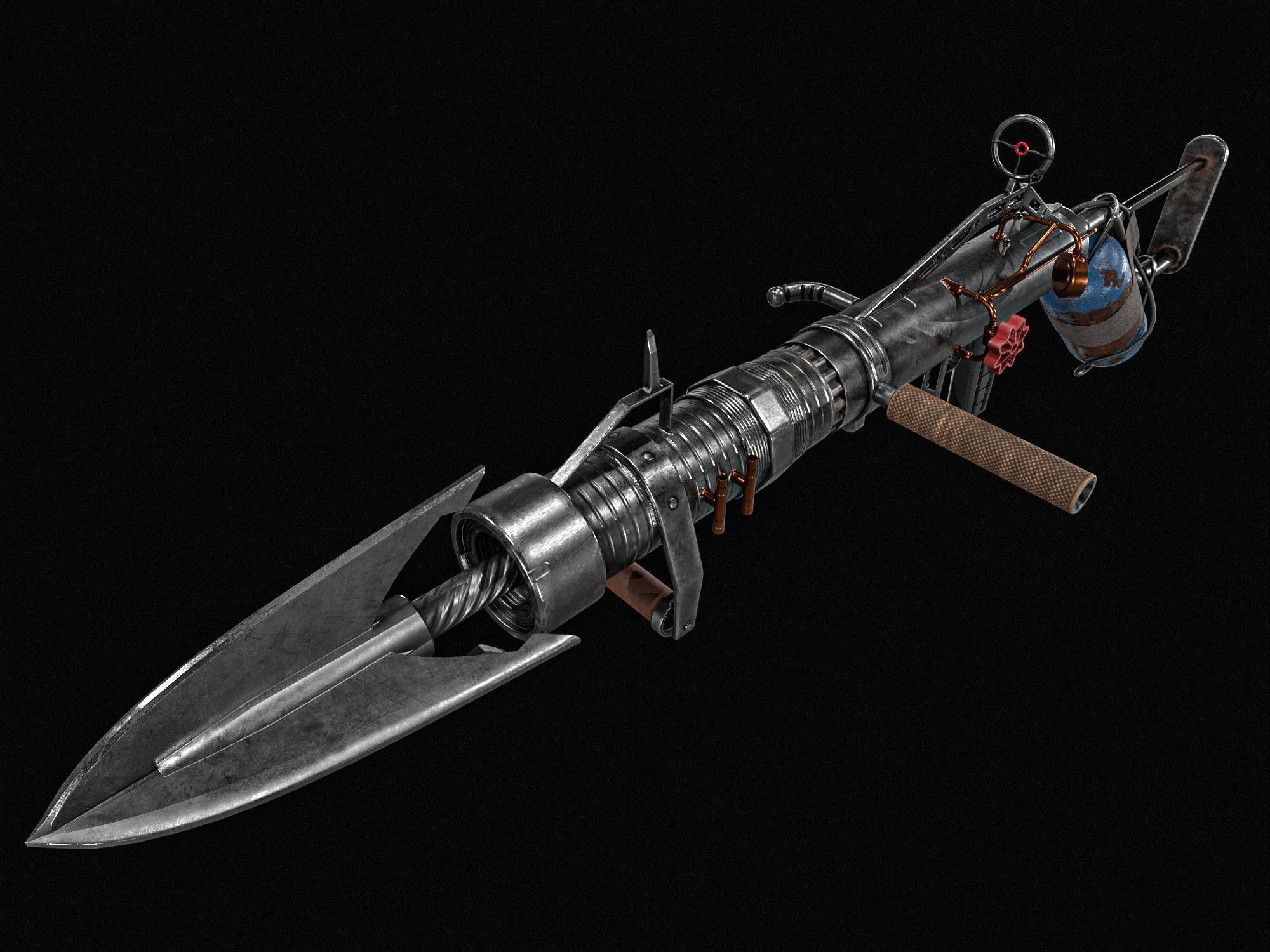 Harpoon Cannon Low-poly 3D model_8