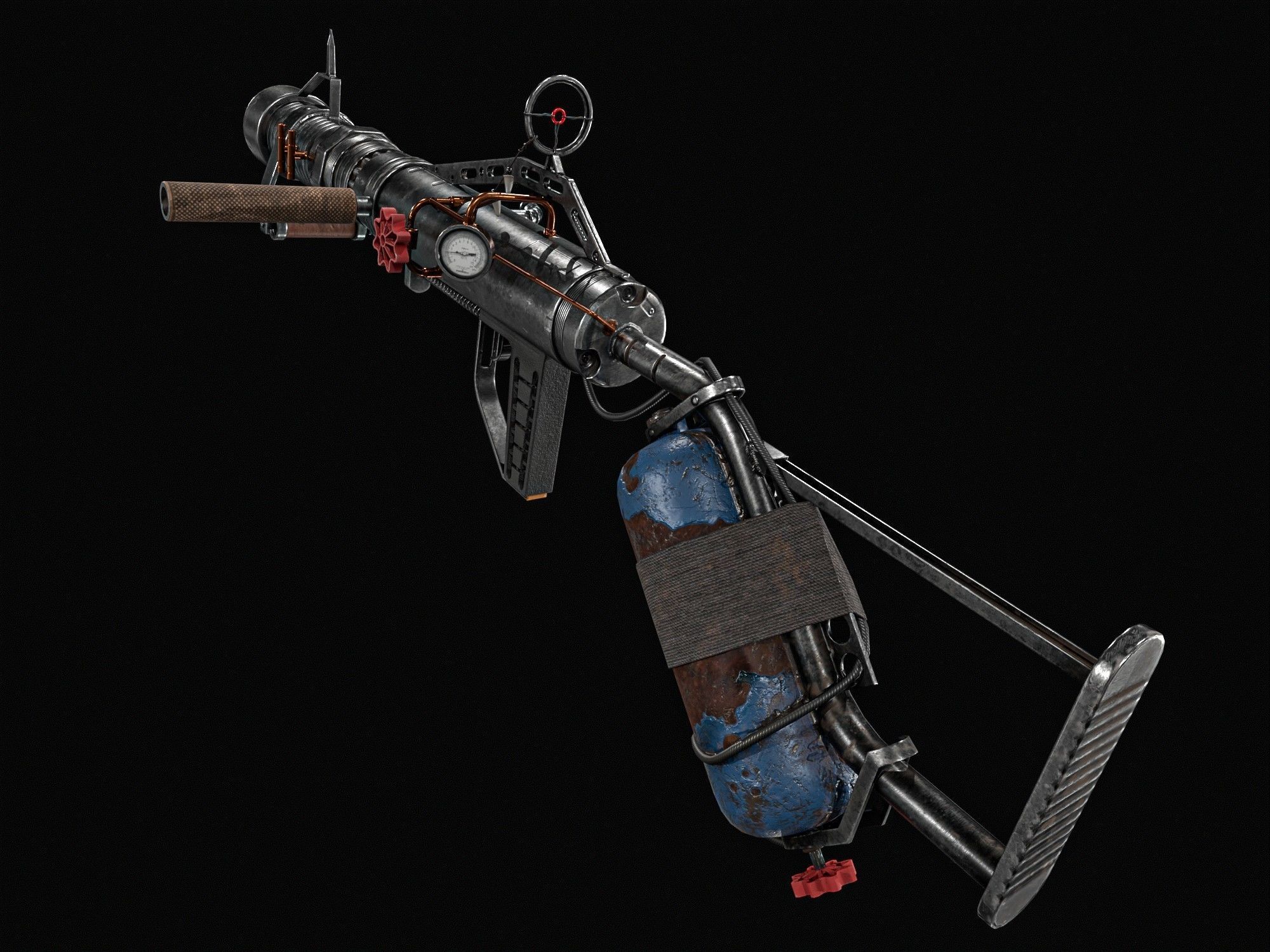 Harpoon Cannon Low-poly 3D model_10