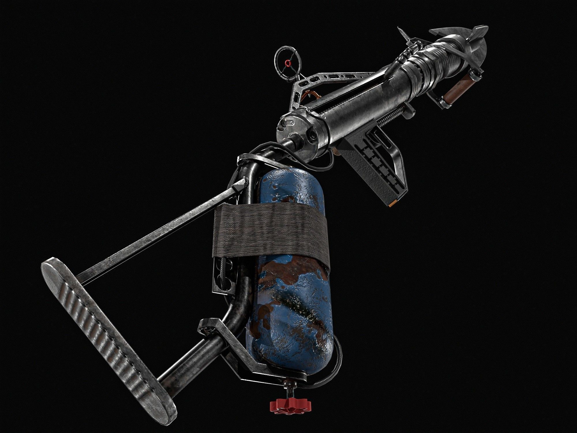 Harpoon Cannon Low-poly 3D model_12