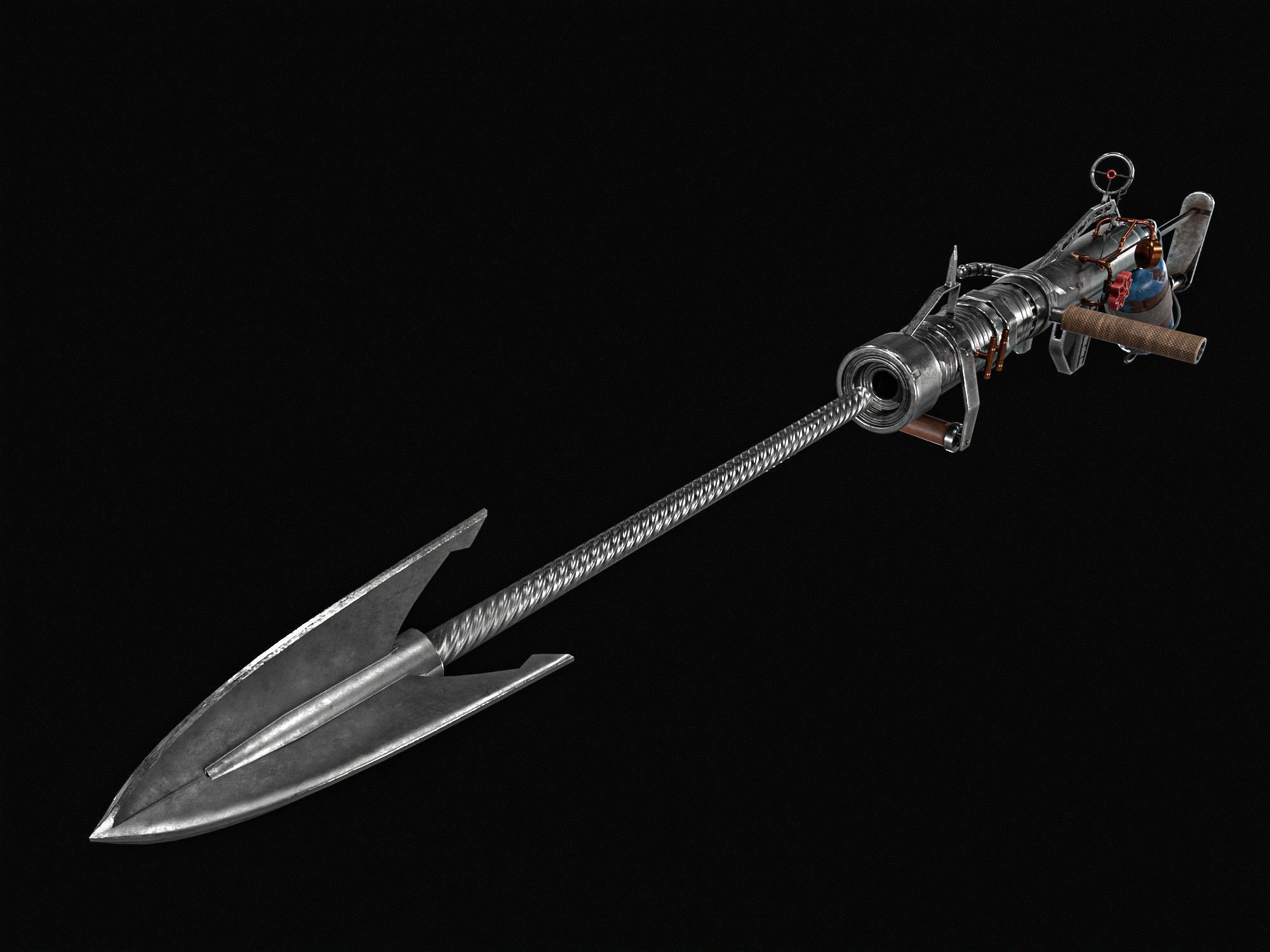 Harpoon Cannon Low-poly 3D model_17