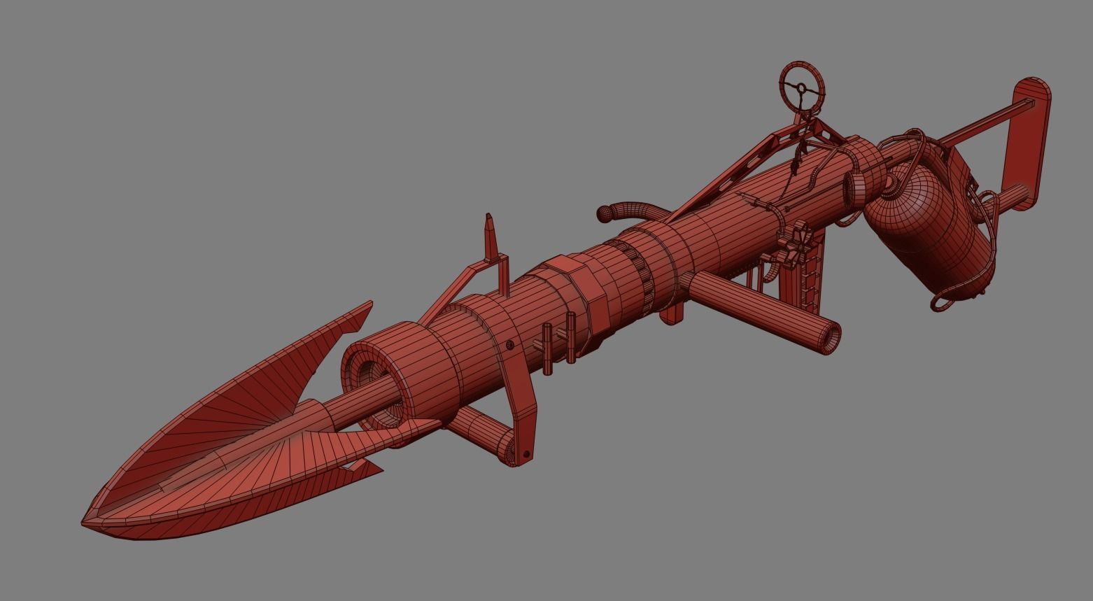 Harpoon Cannon Low-poly 3D model_31