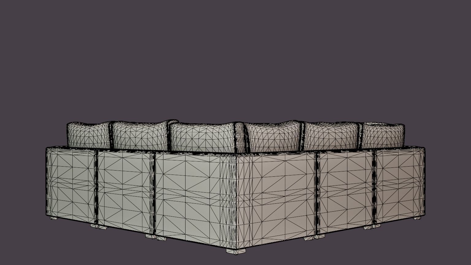 Provence sofa group Low-poly 3D model_6