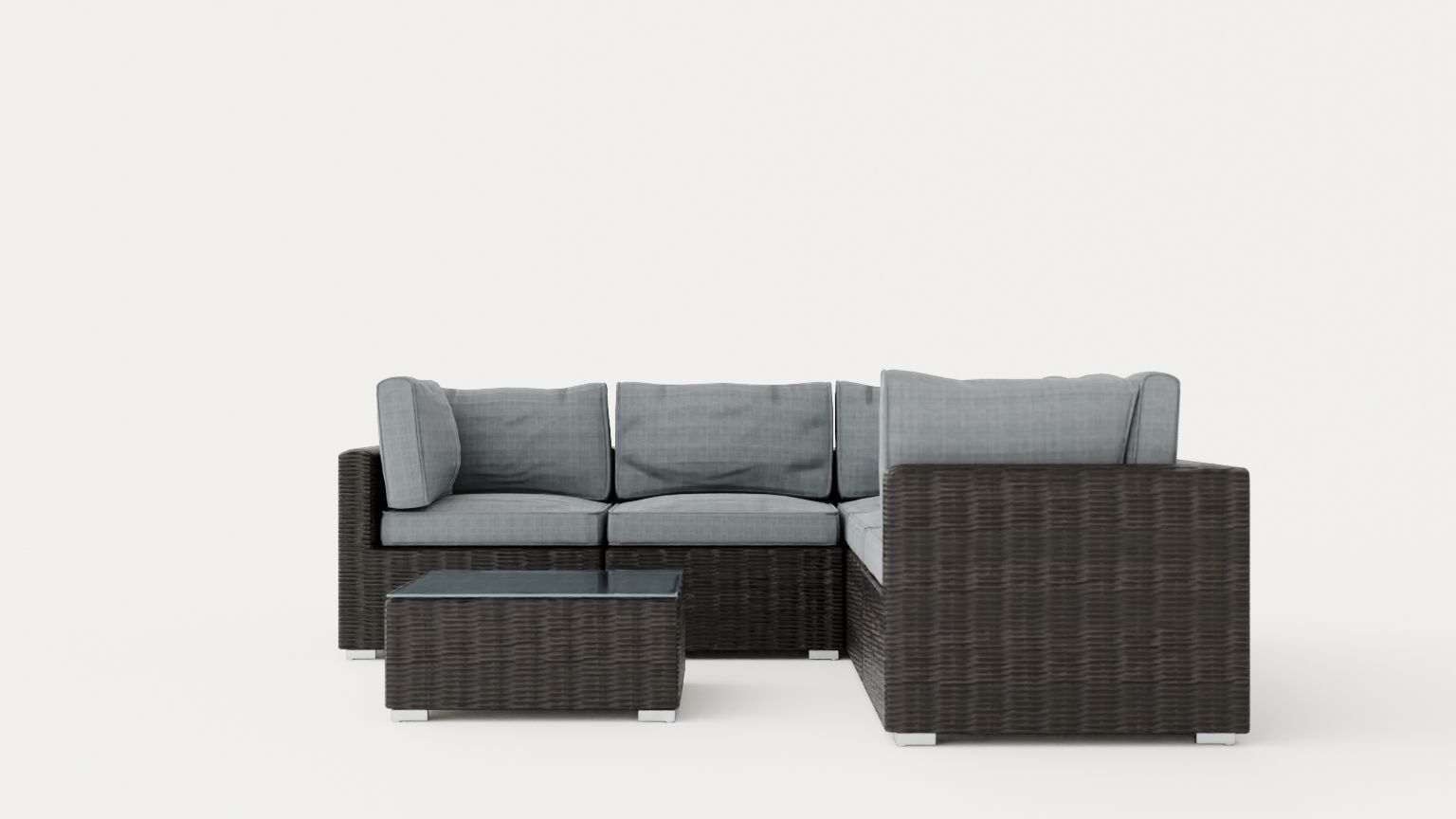 Provence sofa group Low-poly 3D model_1