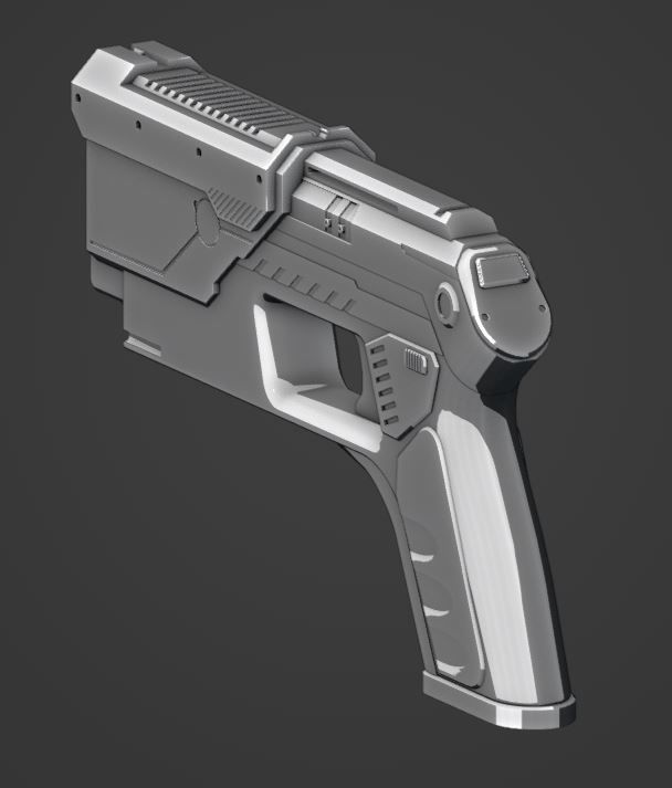 Sci-Fi Pistol 3D print model_4