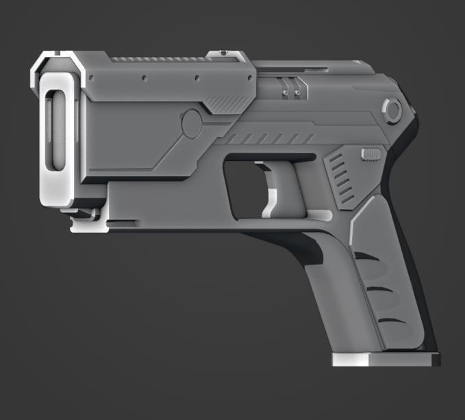 Sci-Fi Pistol 3D print model_1