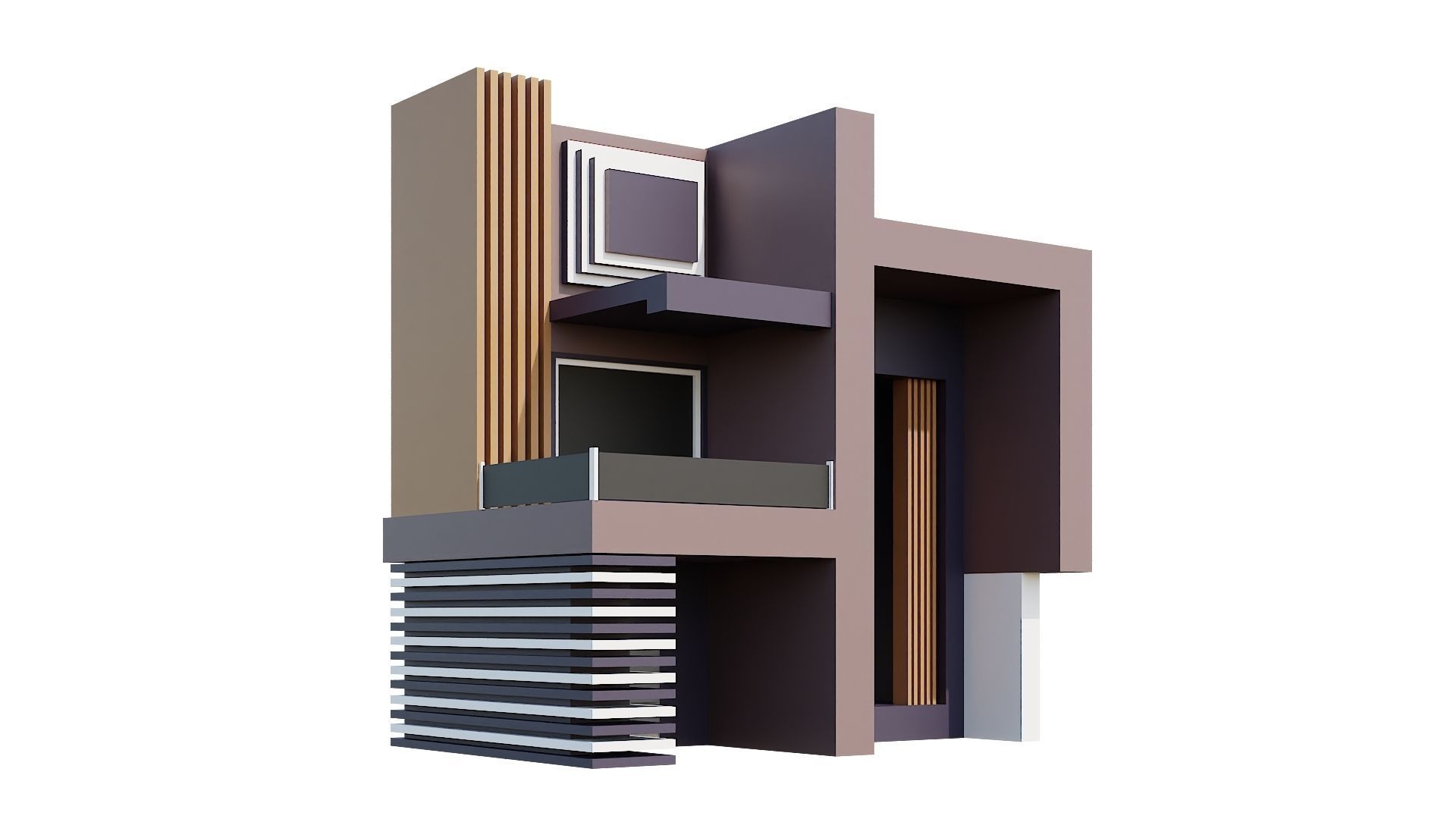 Low-Poly Modern 100 Houses Pack Low-poly 3D model_24