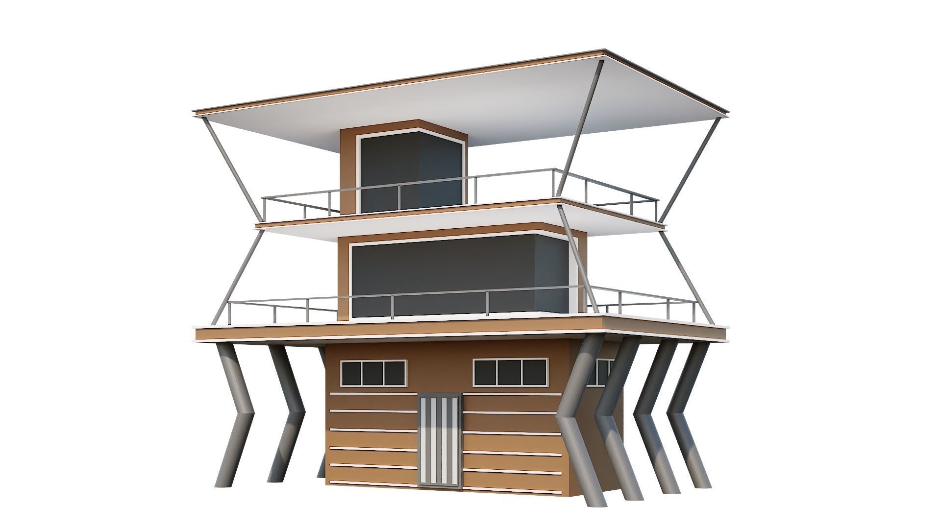Low-Poly Modern 100 Houses Pack Low-poly 3D model_76
