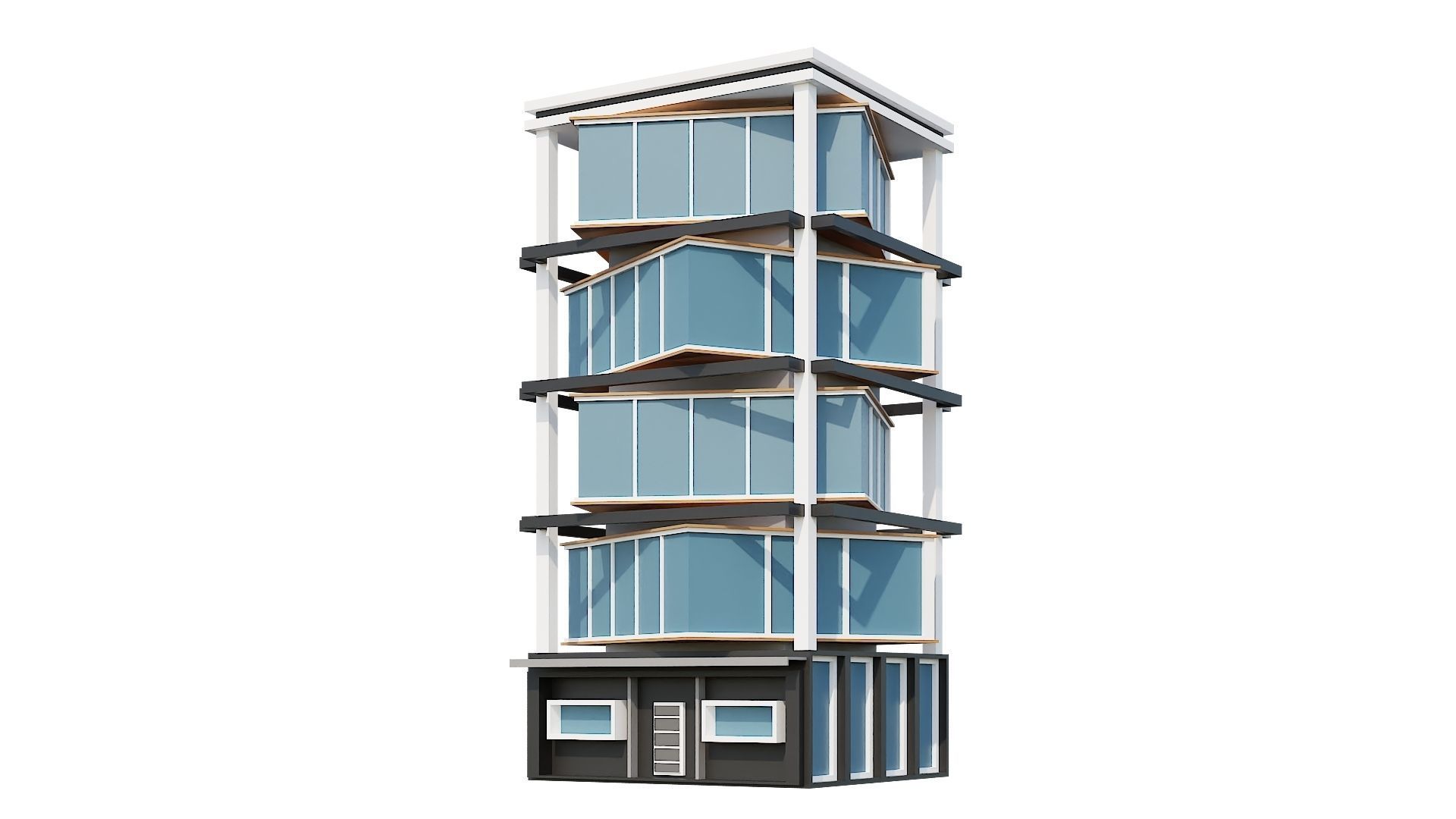 Low-Poly Modern 100 Houses Pack Low-poly 3D model_92