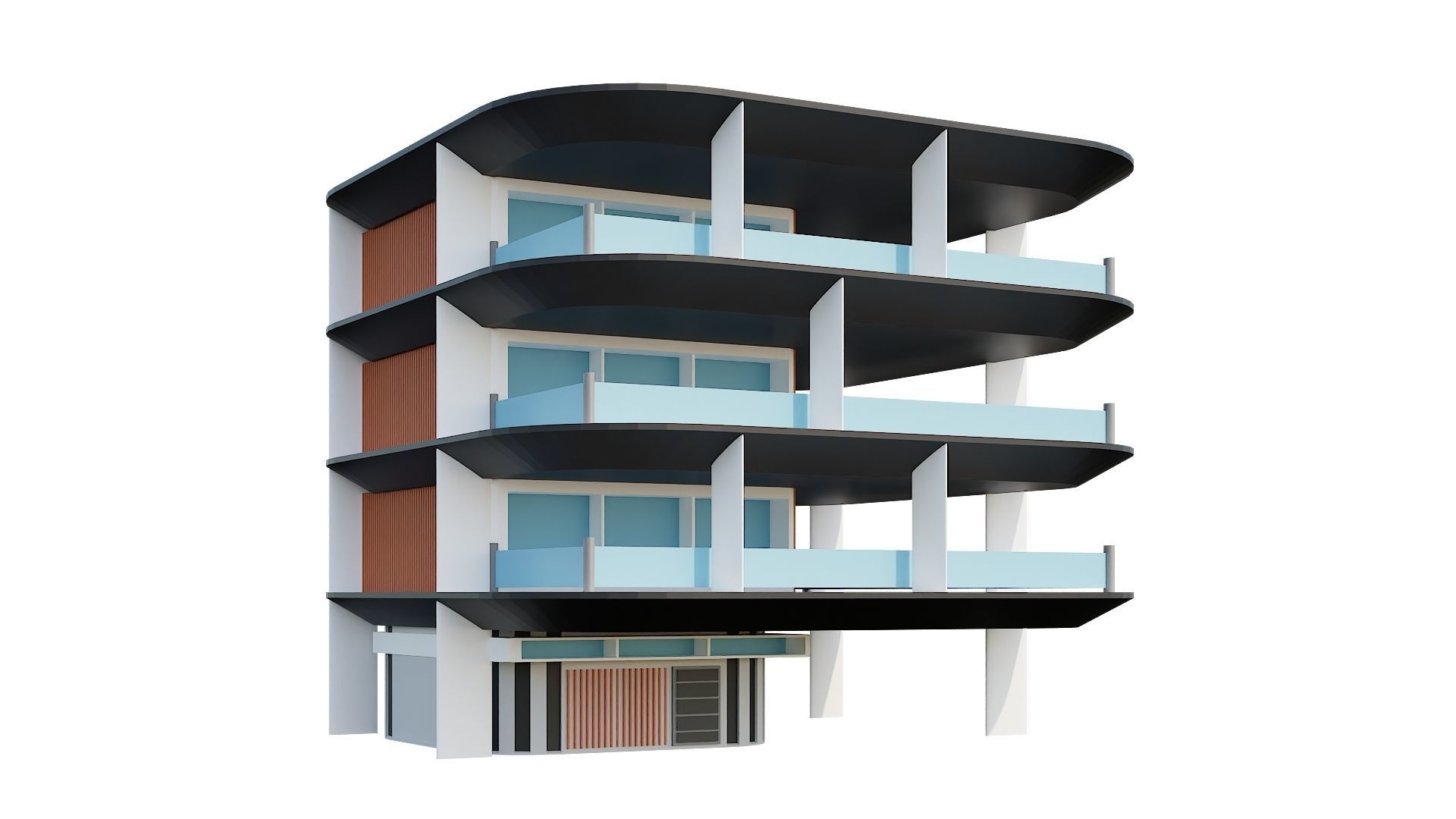 Low-Poly Modern 100 Houses Pack Low-poly 3D model_42