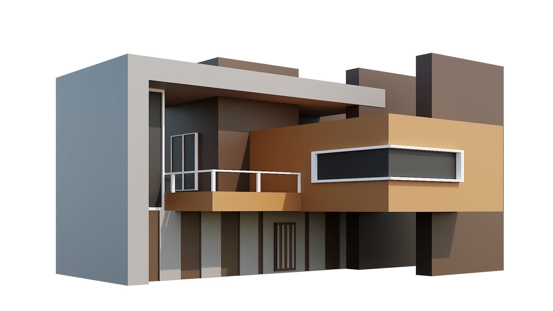 Low-Poly Modern 100 Houses Pack Low-poly 3D model_81