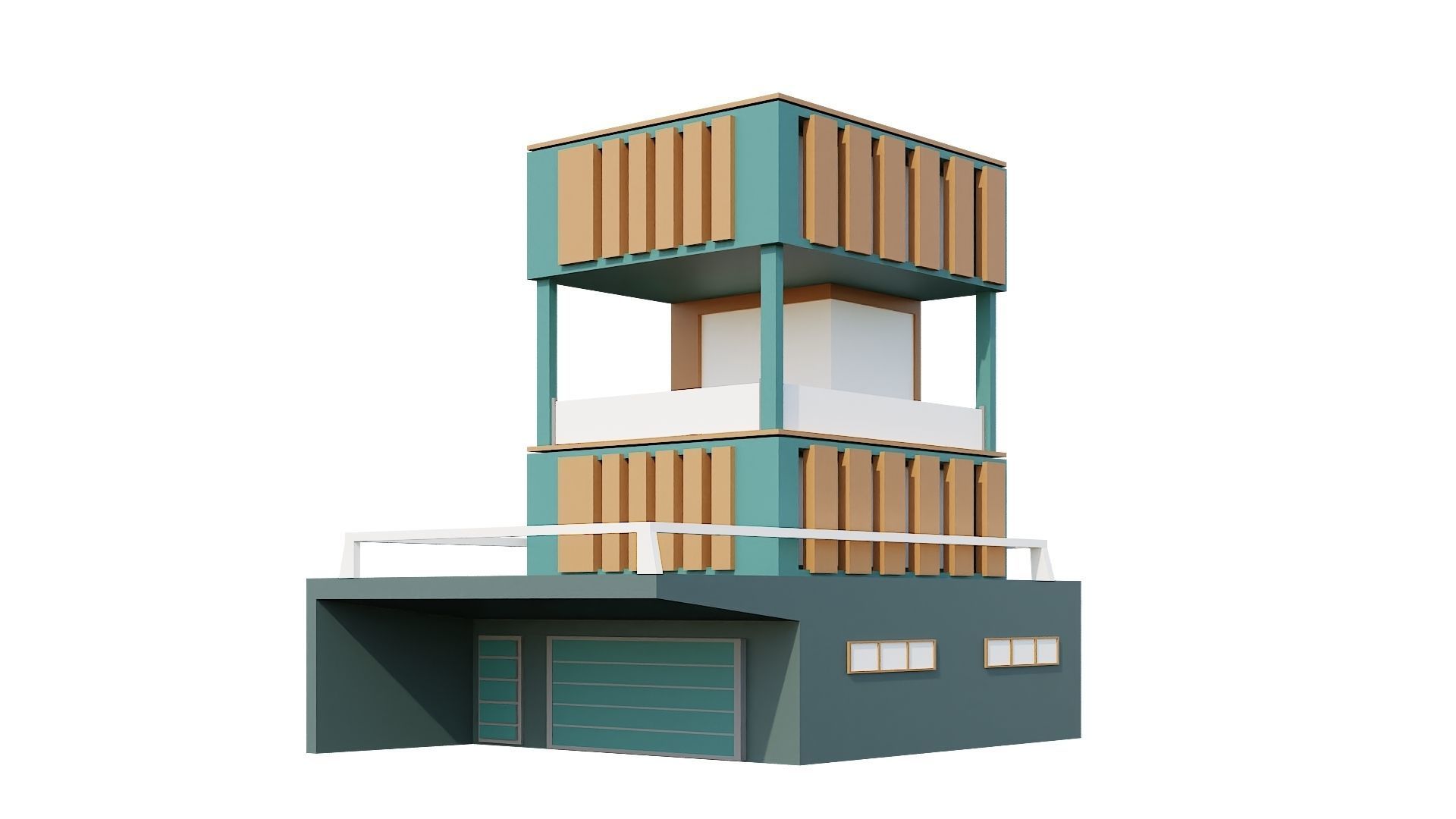 Low-Poly Modern 100 Houses Pack Low-poly 3D model_71