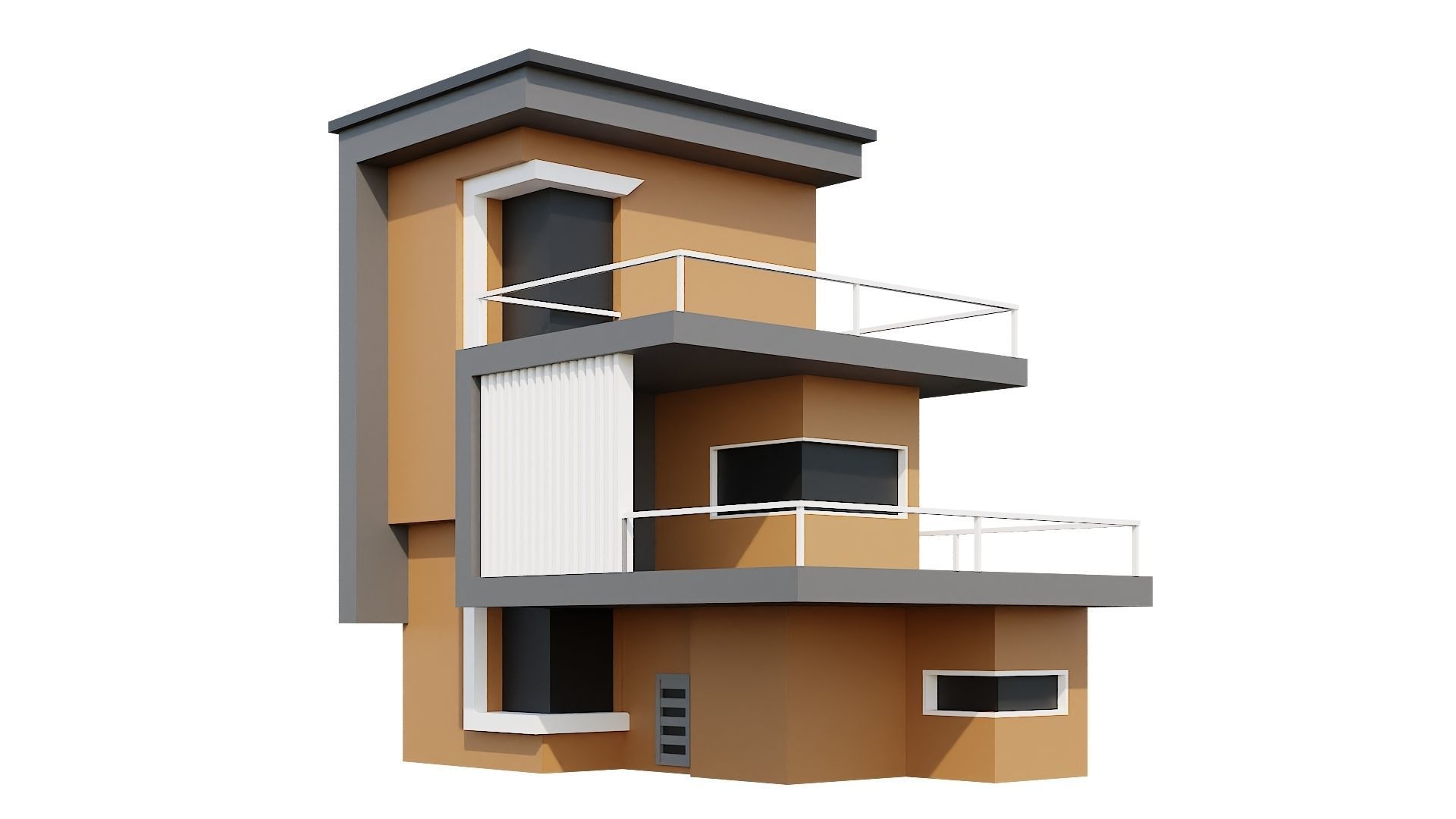 Low-Poly Modern 100 Houses Pack Low-poly 3D model_17